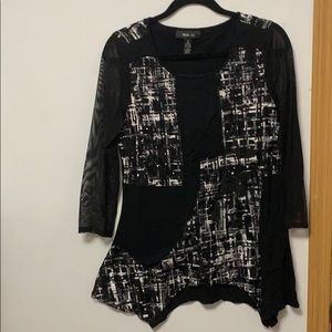 Fun black and white top